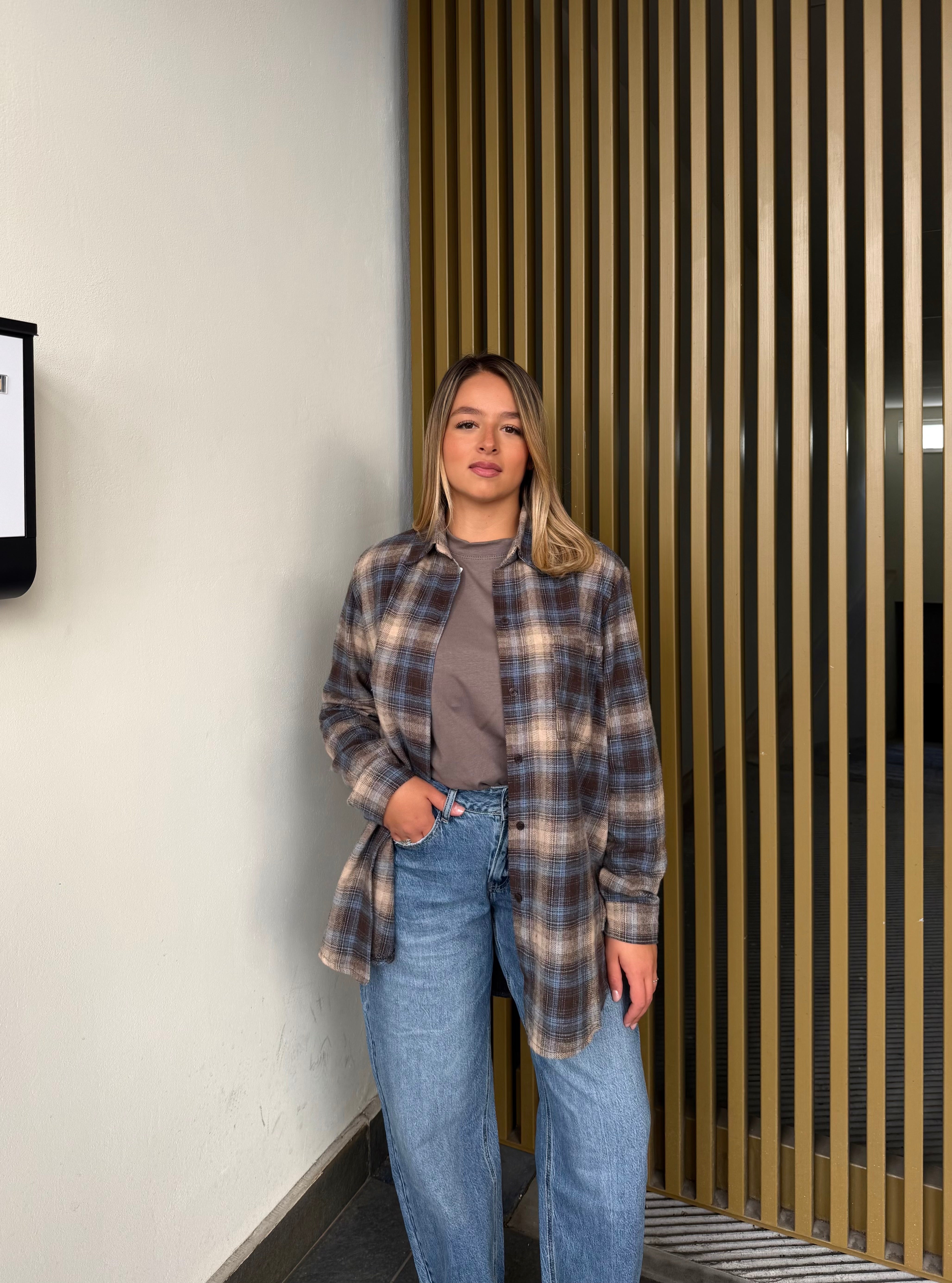 Camicia flanella blu