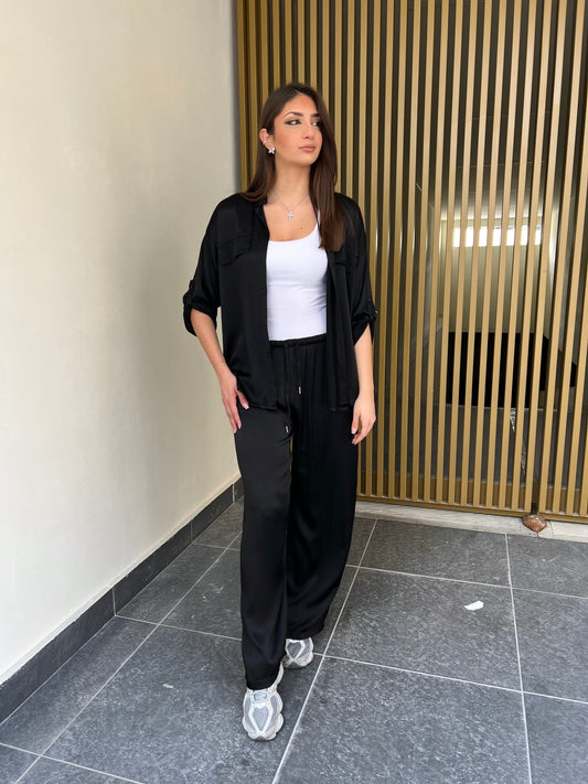 COORDINATO SATIN NERO