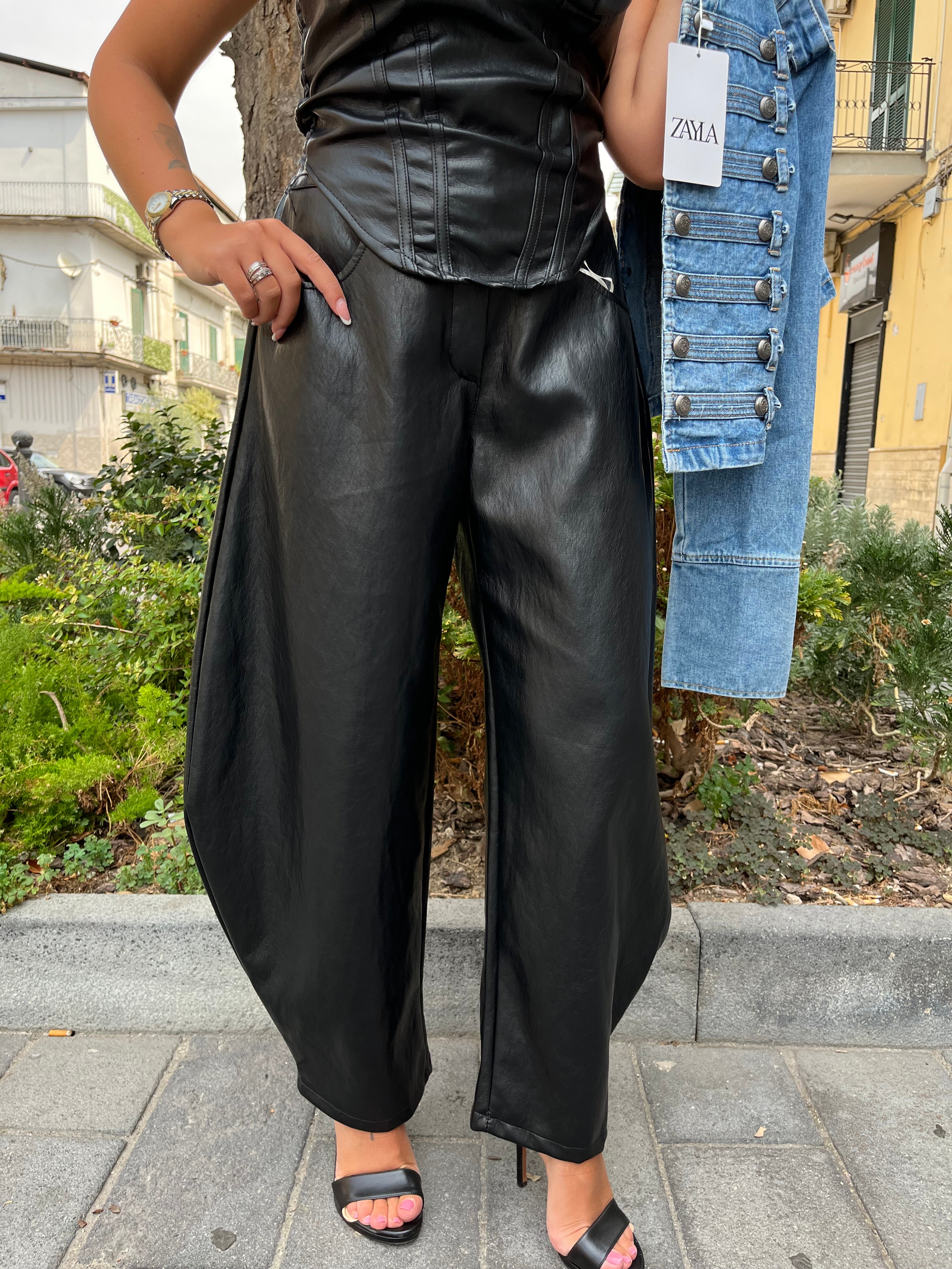 Pantalone eco pelle balloon ￼