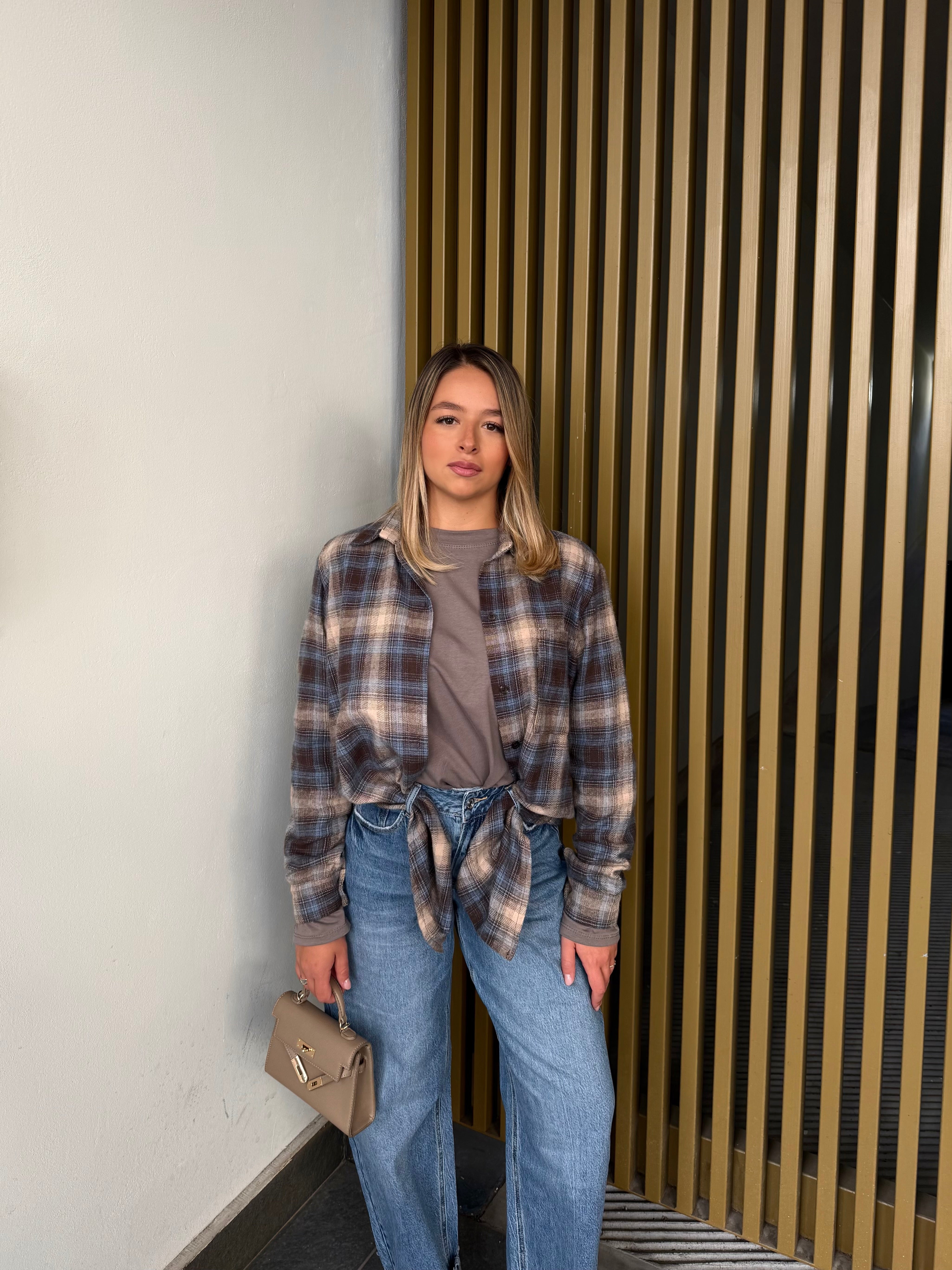 Camicia flanella blu